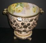 Nippon hand painted center bowl with 3 footed pedestal base