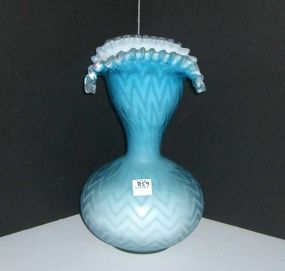 Mouth Blown Ruffled Vase