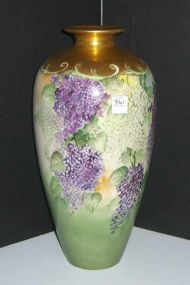 Belleek Willets Hand Painted Vase