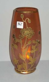 Pink & Gold Enameled Vase