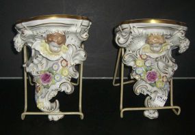 Pair of Cupid Wall Candleholders
