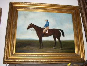 Oil on Canvas Jockey on Horse