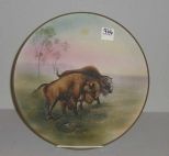 Nippon Hand Painted Plate Buffalo