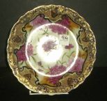 Unmarked Nippon plate with blue & gold trim & flowers
