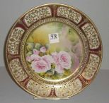 Enameled red & gold hand painted Nippon plate