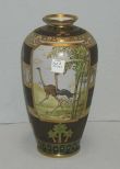 Nippon Vase Ostrich & Desert Scene