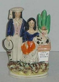 Staffordshire Man and Woman with Rabbit