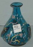Blue Enameled Vase with Applied Fish