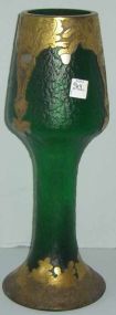 Mont Joye Green Cameo Vase