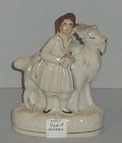 Staffordshire Young Girl with Goat