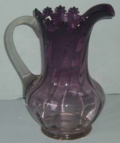 Amethyst Pitcher with Applied Glass Handle