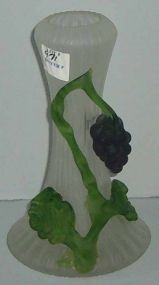 Frosted Vase w/Grapevine