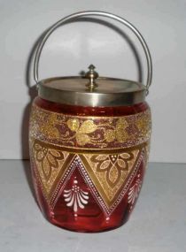 Cranberry Moser Biscuit Jar