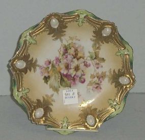 RS Germany Plate w/Floral Decoration and Gold Gilt