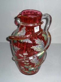 Signed Moser Cranberry Tankard