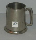 English Pewter Tankard w/Clear Glass Bottom, Made in England, Leonard Eagles of Sheffield, Monogrammed