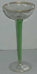 Green Air twist Stem Champagne Glass