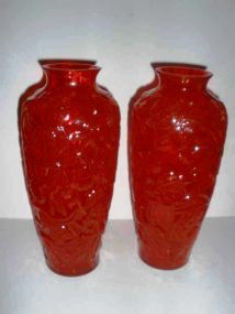 Rare Pair of Consolidated Vases