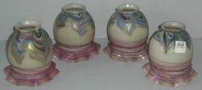 Set of 4 Art Glass Shades