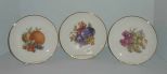 Set of 3 Porcelain Fruit Plates