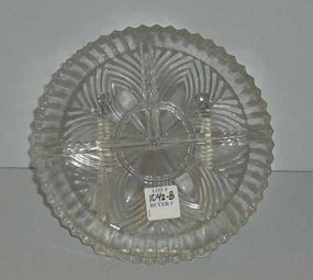 3 Section Pattern Glass Divided Dish