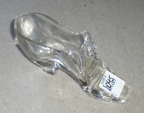 clear glass Victorian shoe