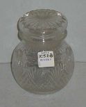 American Brilliant Cut Glass Covered Jar, Cut in Strawberry Diamond Pattern