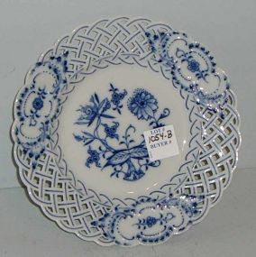 Meissen Plate Reticulated Rim and Floral Decoration