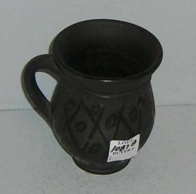 Matt Finish Mug w/Glass Decoration, Stamped Ruman and Artist Signed