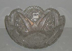 American Brilliant Cut Glass Bowl, Variation of Columbia Pattern by Blackmer