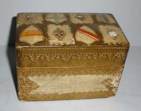 Card Box Italian Hand Painted Gold Gilt