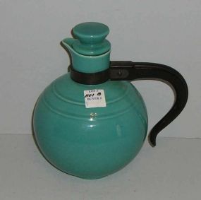 Turquoise Pottery Coffee Pot with Handle