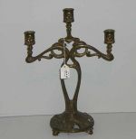 3 Candle Brass Candlestick Holder