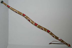 Serpentine Walking Cane, Painted Like a Snake, Rubber Tip