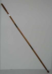 Small Walking Cane w/Brass Inserts and Velvet Tip