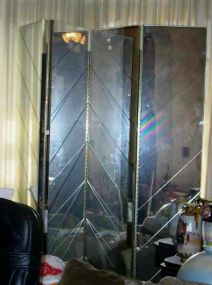 5 panel folding screen in mirrored panel design