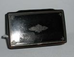 Gutta Percha Snuff Box with Pewter Inlay