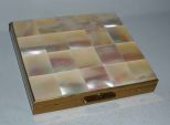 Mother of Pearl Cigarette Case with Inlaid Squares By Schildkraut