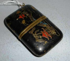 Ladies Slide Open Purse Watch with Ebonized Oriental Decoration Post Co. Canada