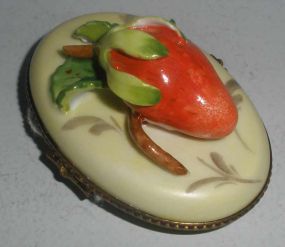 Limoges Small Covered Box with Strawberry on Top