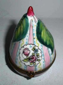 Limoges Fig Shaped Covered Decorated Box