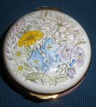 Crummles England Round Enameled Floral Covered Box