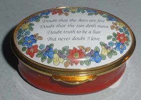 Staffordshire Enameled Oval Covered Box