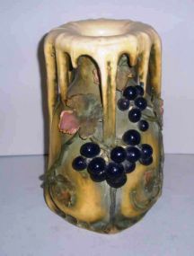 Amphora Vase with Applied Grapes and Leaves