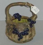 Amphora Basket with Applied Grapes and Leaves