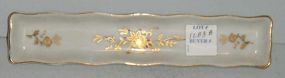 Porcelain Pen Tray, Gold Floral Decoration