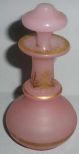 Pink Bulbous Vase Perfume Bottle, Gold Decoration