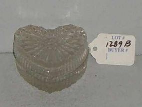 Small Pressed Glass Heart Shaped Box