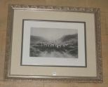 Silvered Frame Print of Sheep By Farquharson
