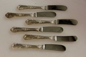 Six (6) Rocaille Sterling Butterspreaders by Erquis